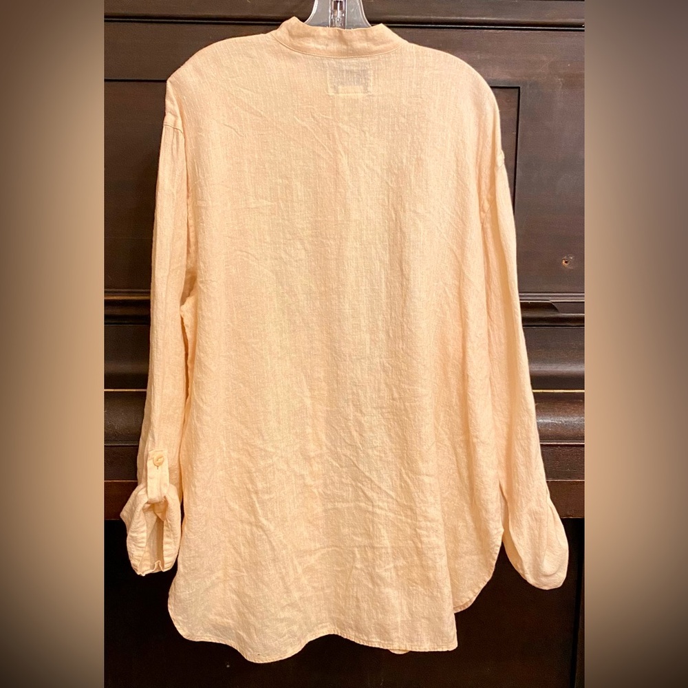FLAX 100% Linen Pastel Peach Tunic / Top NWOT - Picture 4 of 6